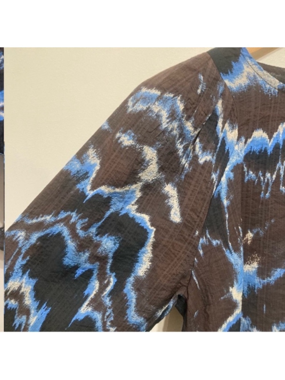 Kaffe Kasusana Blouse Size Small Brown Blue Fade Print Longsleeve New - Picture 11 of 13